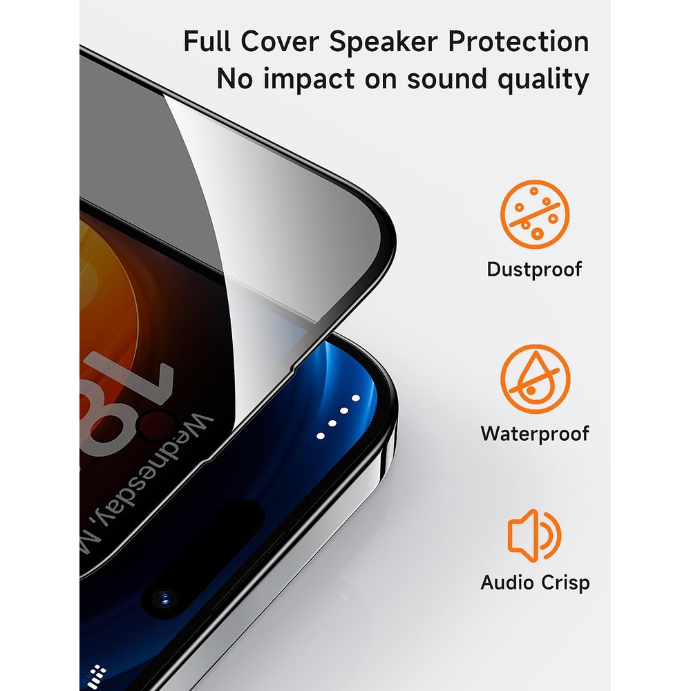 Mica Protector De Pantalla Antiespia Benks Ultra Shield Privacy Glass Para iPhone 15 Pro Max 6.7 3