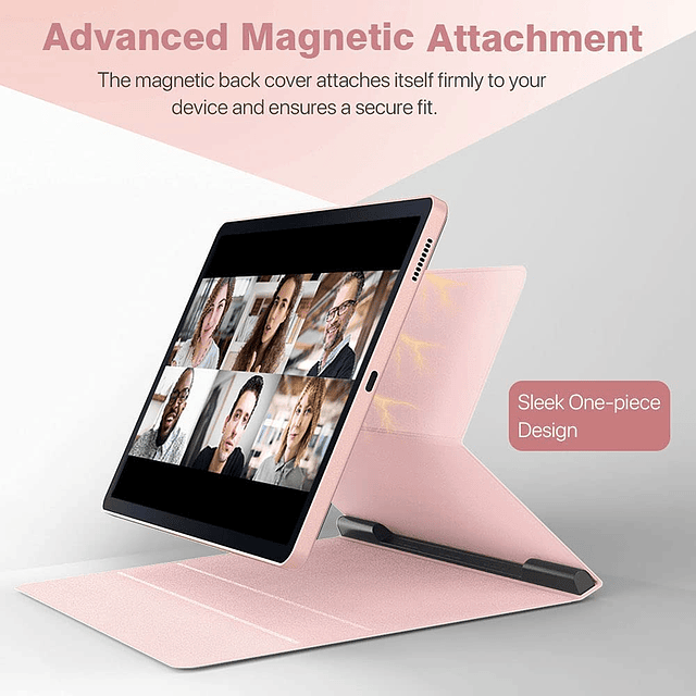 Case Moko Para Galaxy Tab S6 Lite P610 P615 (2020) / P613 P619 (2022) / P620 P625 (2024) Con Portalápiz Rosa Mate