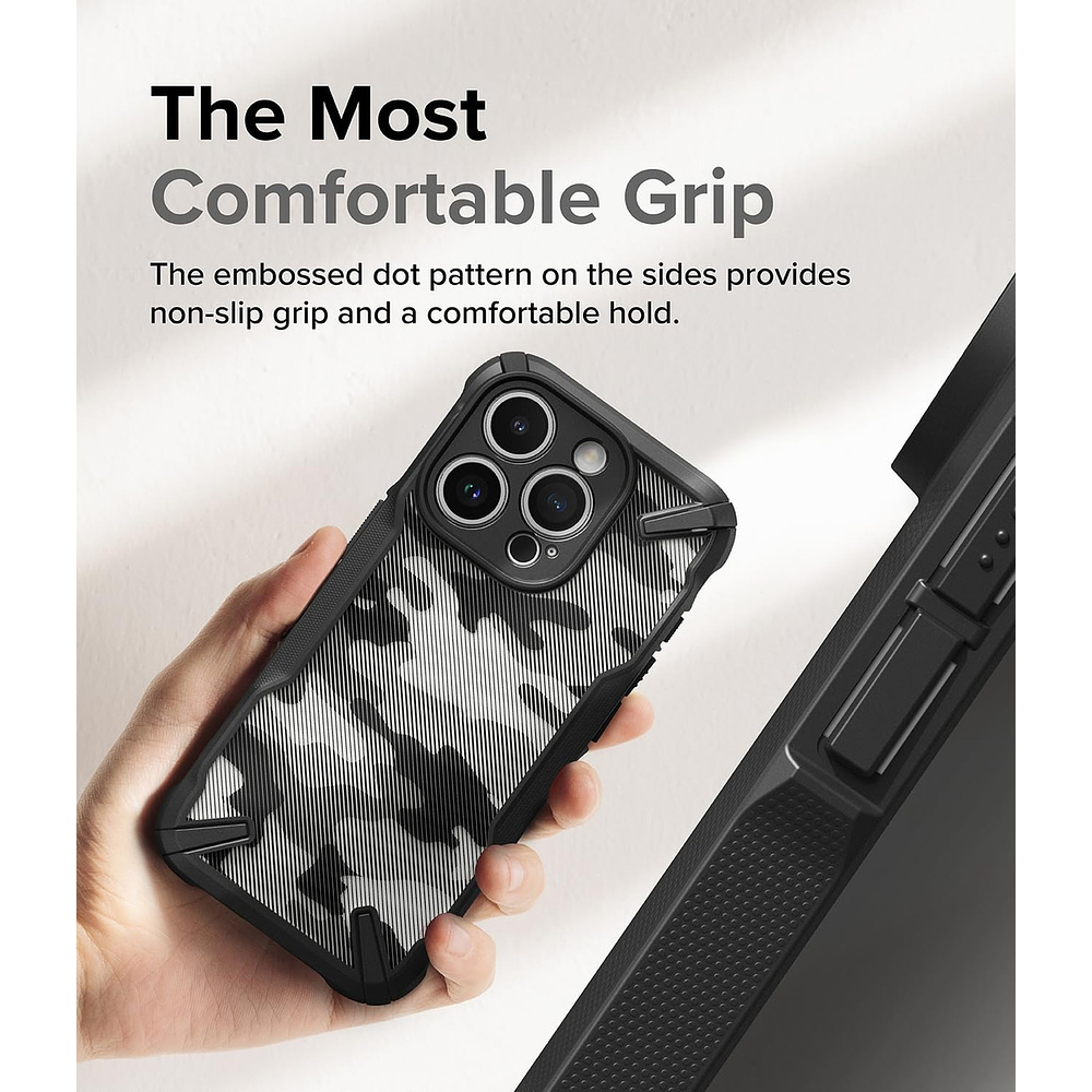 Case Ringke Fusion X Para iPhone 15 Pro Max 6.7 Camo Black 4