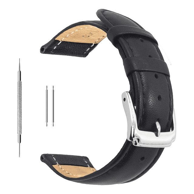 Berfine Correa De Cuero Genuino Para Galaxy Watch6 Watch7 40mm Black