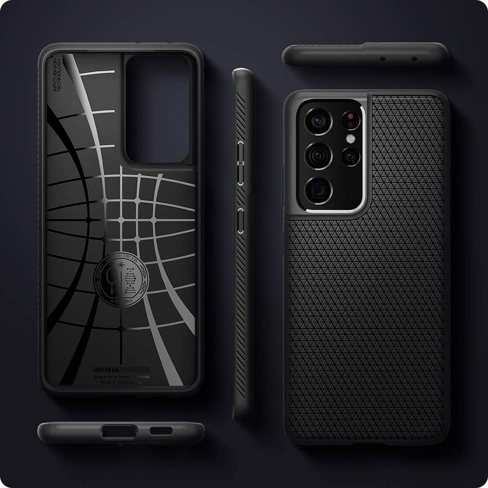 Case Spigen Liquid Air Para Galaxy S21 Ultra 2021 Negro Mate 3