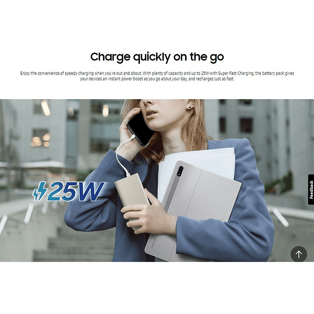 Samsung Batería Externa 25watts 10000mah Para S23 Plus Ultra
