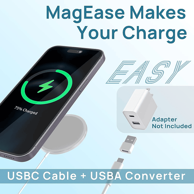 Cargador Magnético Letscom Magsafe 15W Para iPhone 15/ Pro/ Max/ Plus