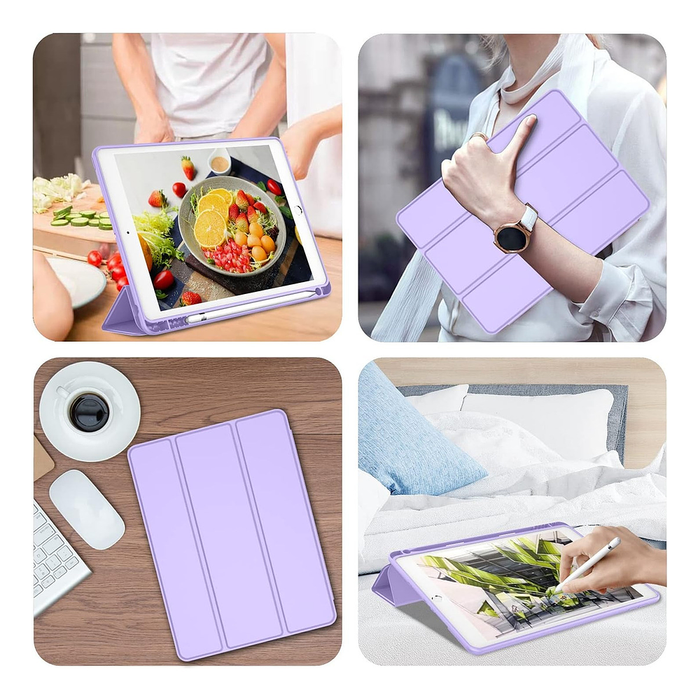 Funda Smart Case Para iPad 9na 10.2 7gen 8gen 9gen Lavanda 4