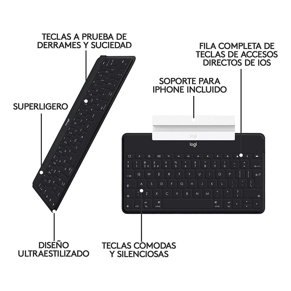 Teclado Logitech Keys To Go Para iPad Pro 12.9 A2437 A2766 5