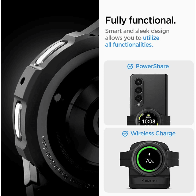 Case Militarizado Spigen Liquid Para Galaxy Watch5 Pro 45mm