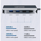 Adaptador Hub Lenovo 8en1 Usb C Para Macbook Pro 16 A2780 M2 3