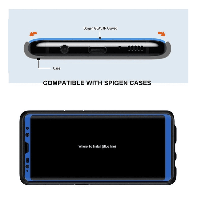 Protector Pantalla Vidrio Curvo Templado Spigen S8 Y Plus
