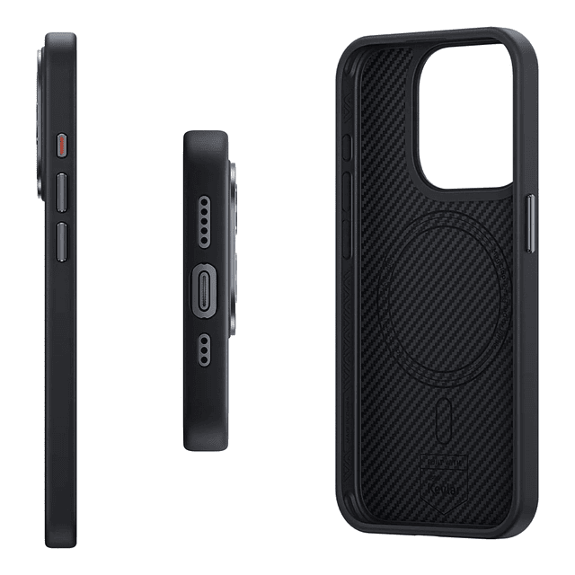 Case Benks Magclap ArmorPro Carbon Kevlar® Magsafe Para iPhone 15 Pro Max 6.7 (Marco de Metal)