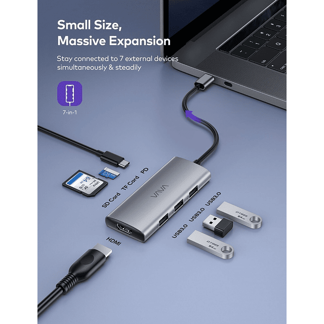 Adaptador Hub Vava Usb C Hdmi Para Macbook Pro 16 A2780 M2