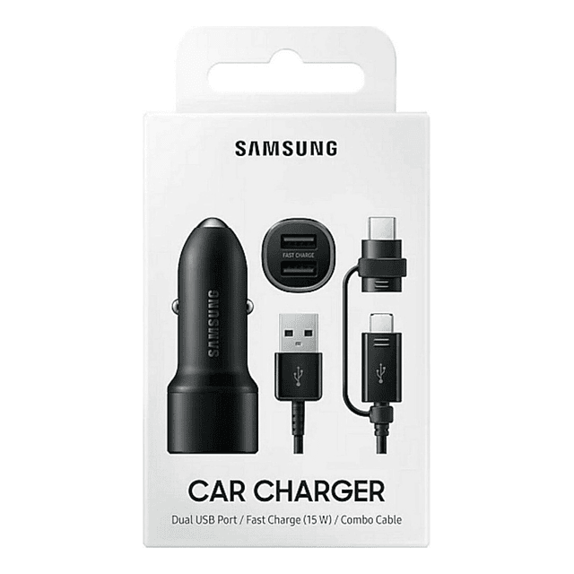 Cargador Carro Dual Samsung 15W Para Galaxy A55 A35 A25