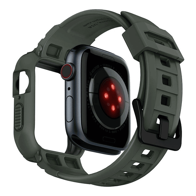 Case Spigen Rugged Armor Pro Para Apple Watch 45mm Serie 7 8 9 Verde