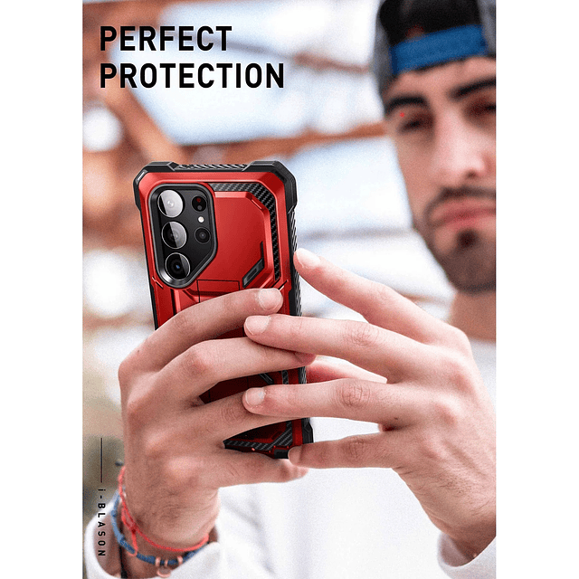 Case I-blason ArmorBox Para Galaxy S23 Ultra Protector 360° - Rojo