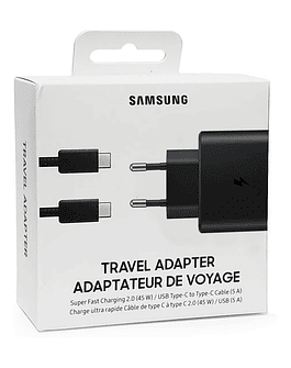 Cargador de Pared Samsung 45watts Para Galaxy S21 Plus Ultra S21 Fe Fan Edition 45W (Punta Redonda) (Versión 2020 con Cable USB-C 1.20 metros)