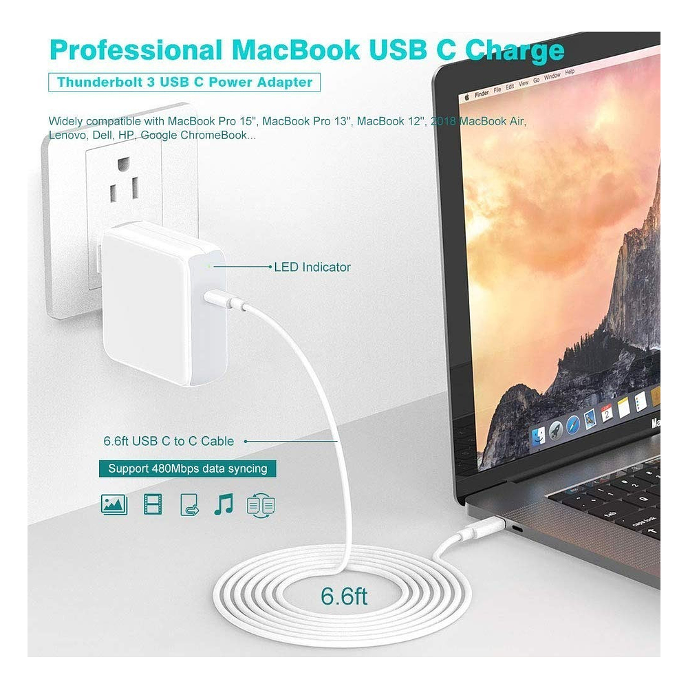 Cargador Szpower Usb C 87watts Para Macbook Air 15 A2941 M2 6