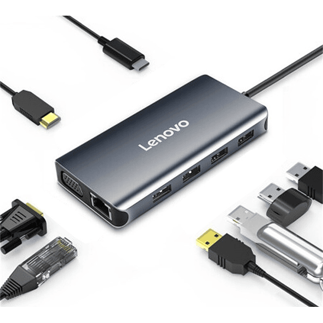 Lenovo Hub Usb C 8n1 Rj45 Hdmi Para Galaxy Book Tab S5e S6