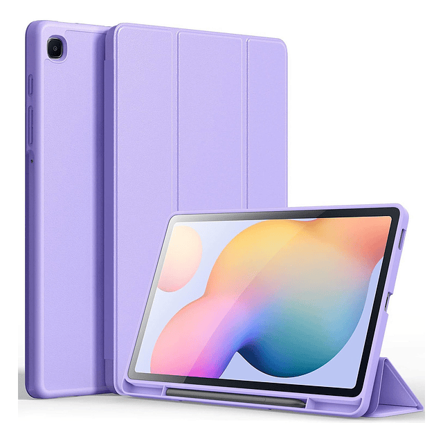 Case Para Galaxy Tab S6 Lite P610 P615 (2020) / P613 P619 (2022) / P620 P625 (2024) Con Portalápiz Lavanda