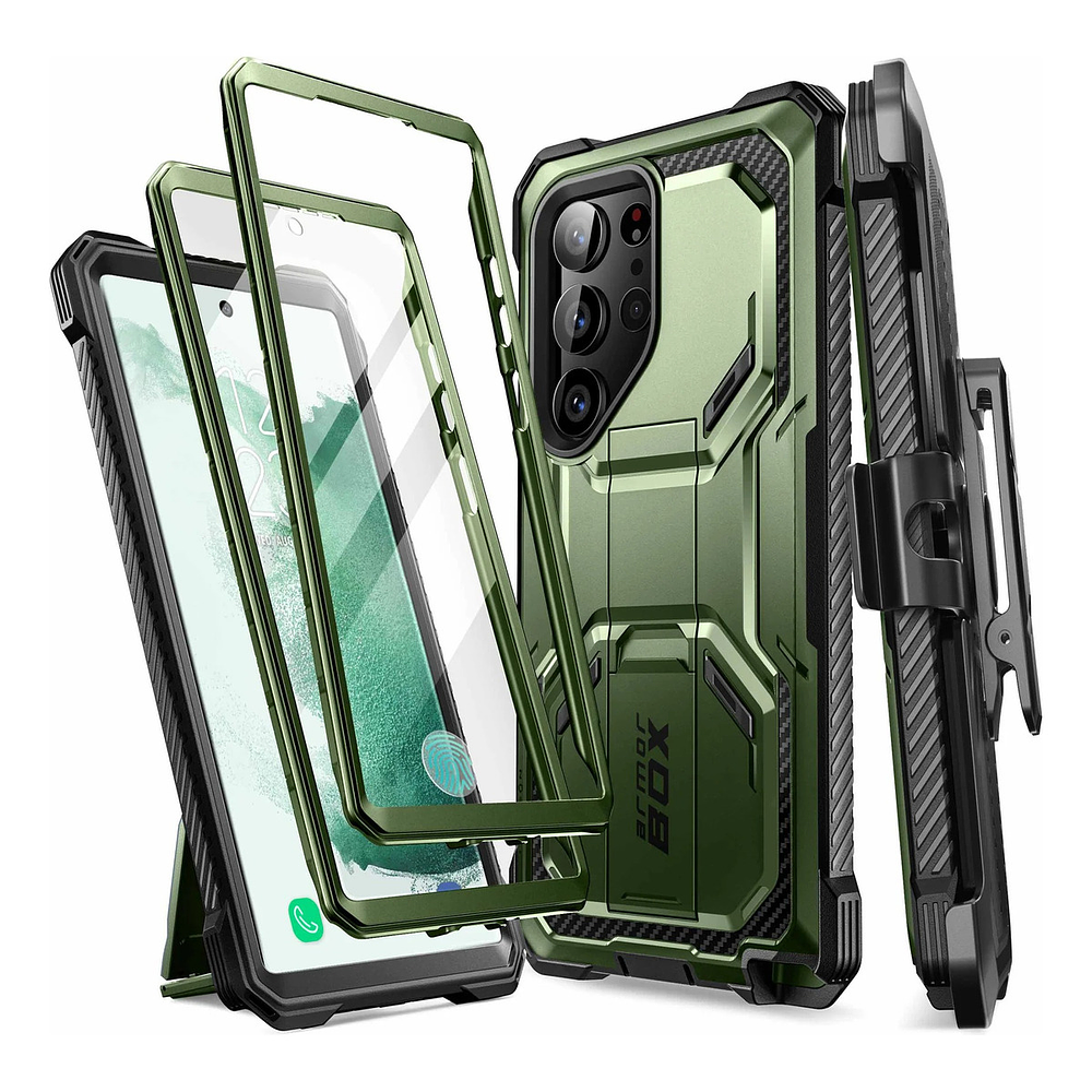 Case I-blason ArmorBox Para Galaxy S23 Ultra Protector 360° - Verde 1