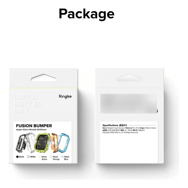 Case Ringke Fusion Bumper Para Apple Watch 4 5 6 Se 44mm Ngr