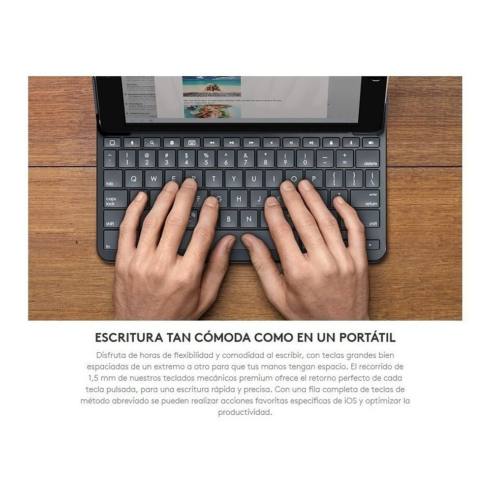 Teclado Logitech Slim Folio Para iPad 9.7 6a Gen A1893 A1954 4