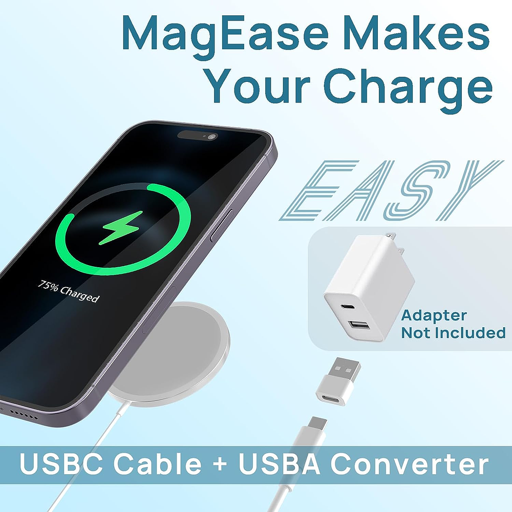 Cargador Magnético Letscom Magsafe 15W Para iPhone 14/ Pro/ Max/ Plus 8