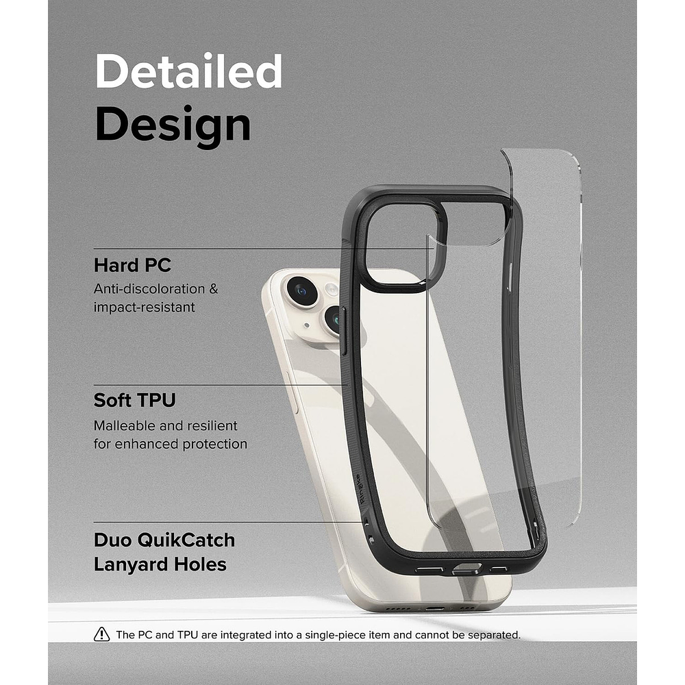 Case Ringke Fusion Bold Para iPhone 15 Normal 6.1 Black 3