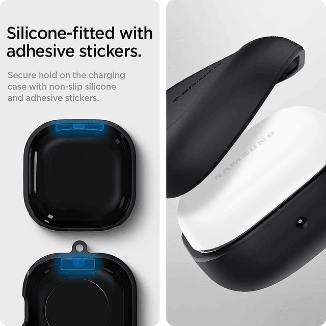 Case Spigen Silicone Fit Para Galaxy Buds Fe (2023) Negro