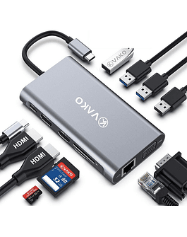 Adaptador Hub Vako 11en1 Usb C Hdmi Red Para Tab S9 11 X710