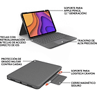 Case Con Teclado Logitech Folio Touch Para iPad Air 4 (2020) / iPad Air 5 (2022) A2324 A2325 A2588 A2589 A2316 A2072 Color Dark Gray 6