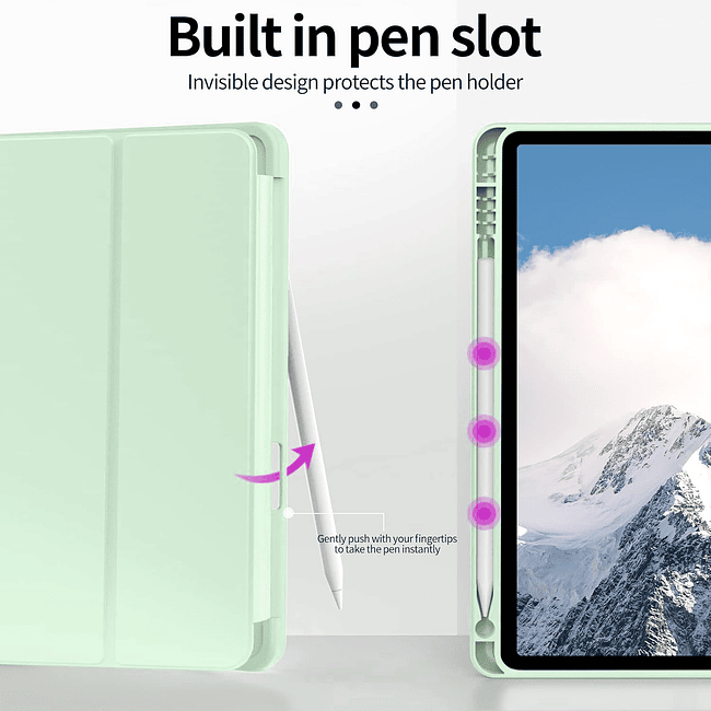 Funda Smart Case Para iPad Air6 11 M2 2024 A2902 A2903 Menta 5