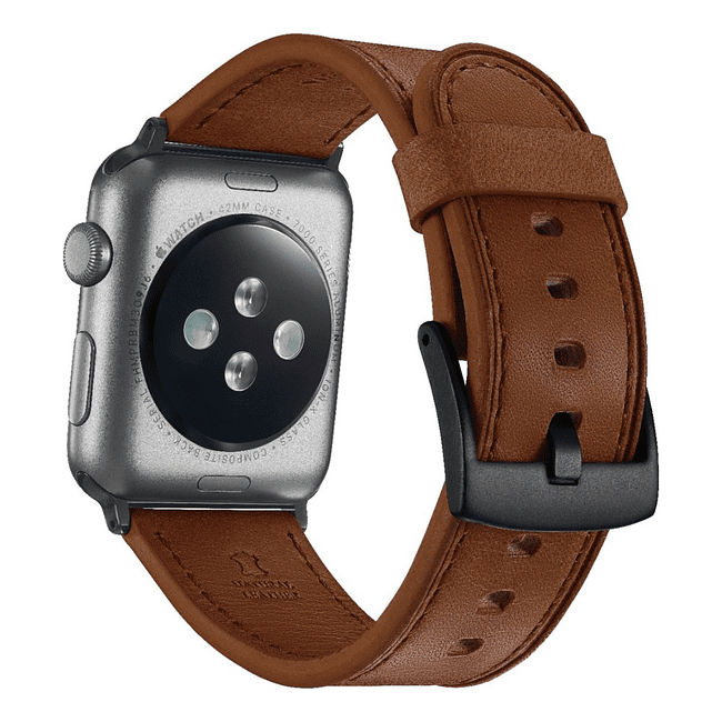 Correa Cuero Platinum Para Apple Watch Serie 10 46mm Papaya 3