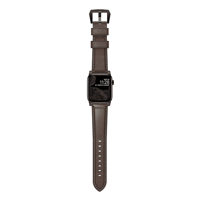 Correa De Cuero Nomad Para Apple Watch Serie 10 42mm Marrón 6