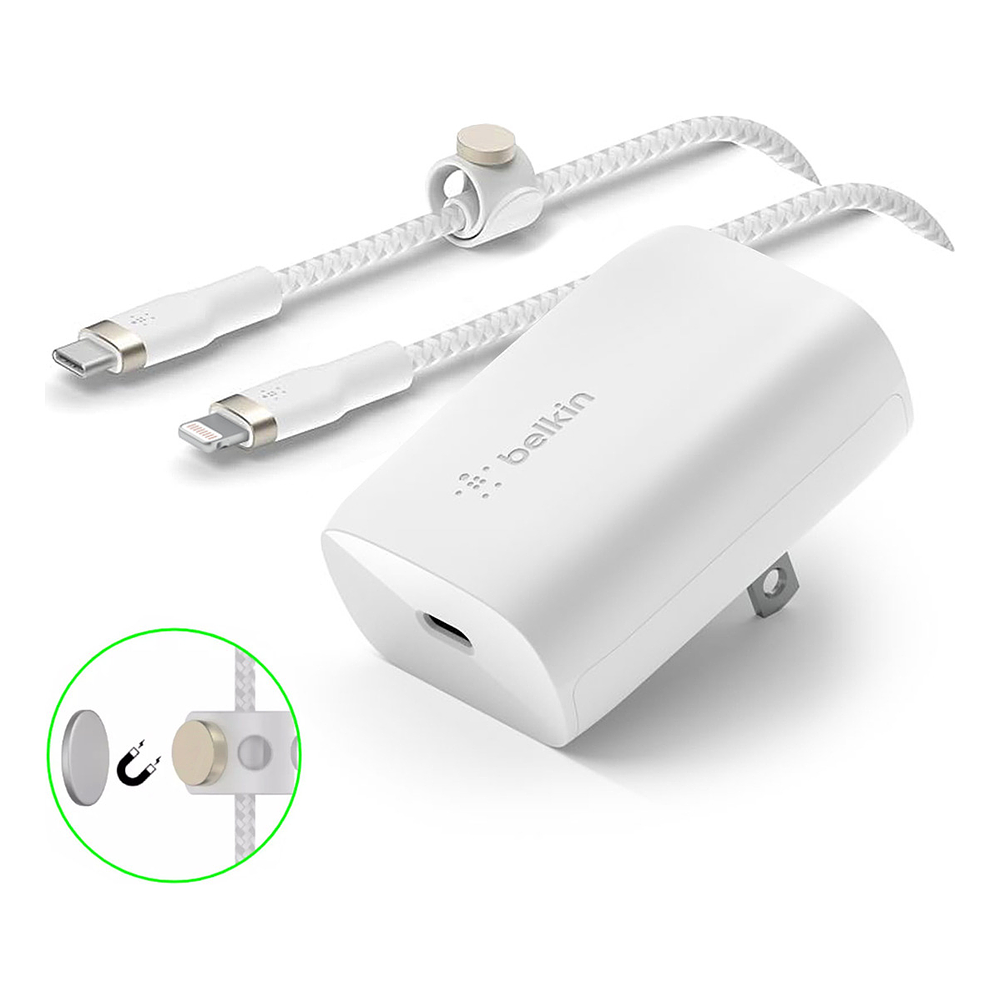 Cargador Belkin 30w Para iPhone 12 Pro Max 6.7 / iPhone 12 Pro 6.1 / iPhone 12 Normal 6.1 / iPhone 12 Mini 5.4 con cable 1