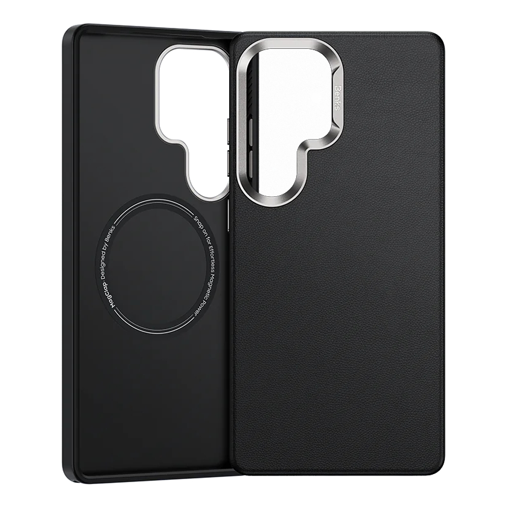 Case Benks Leather X Magsafe Para Galaxy S25 Ultra 2025 Negro 2