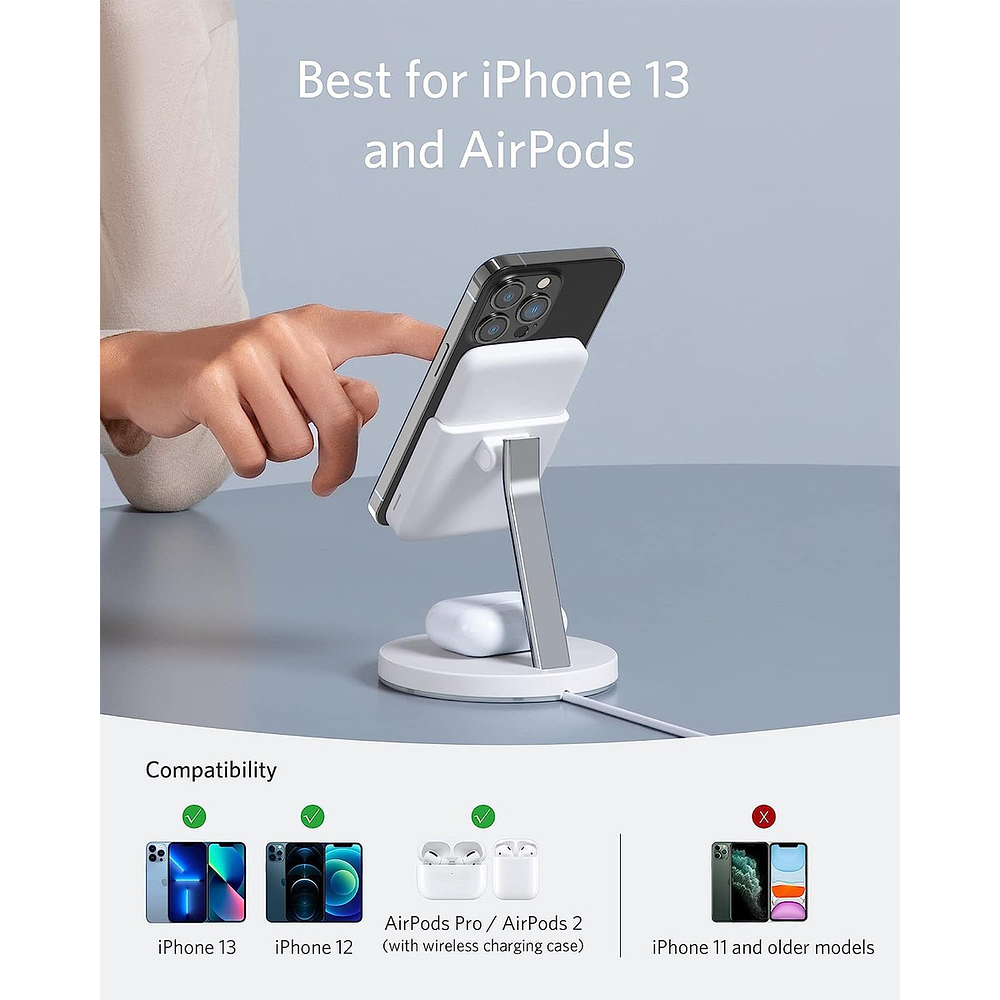 Cargador Batería Anker Magsafe Stand Para iPhone 17 Pro Max 6.9 | iPhone 17 Pro 6.3 | iPhone 17 Normal 6.3 | iPhone 17 Air 6.5 3