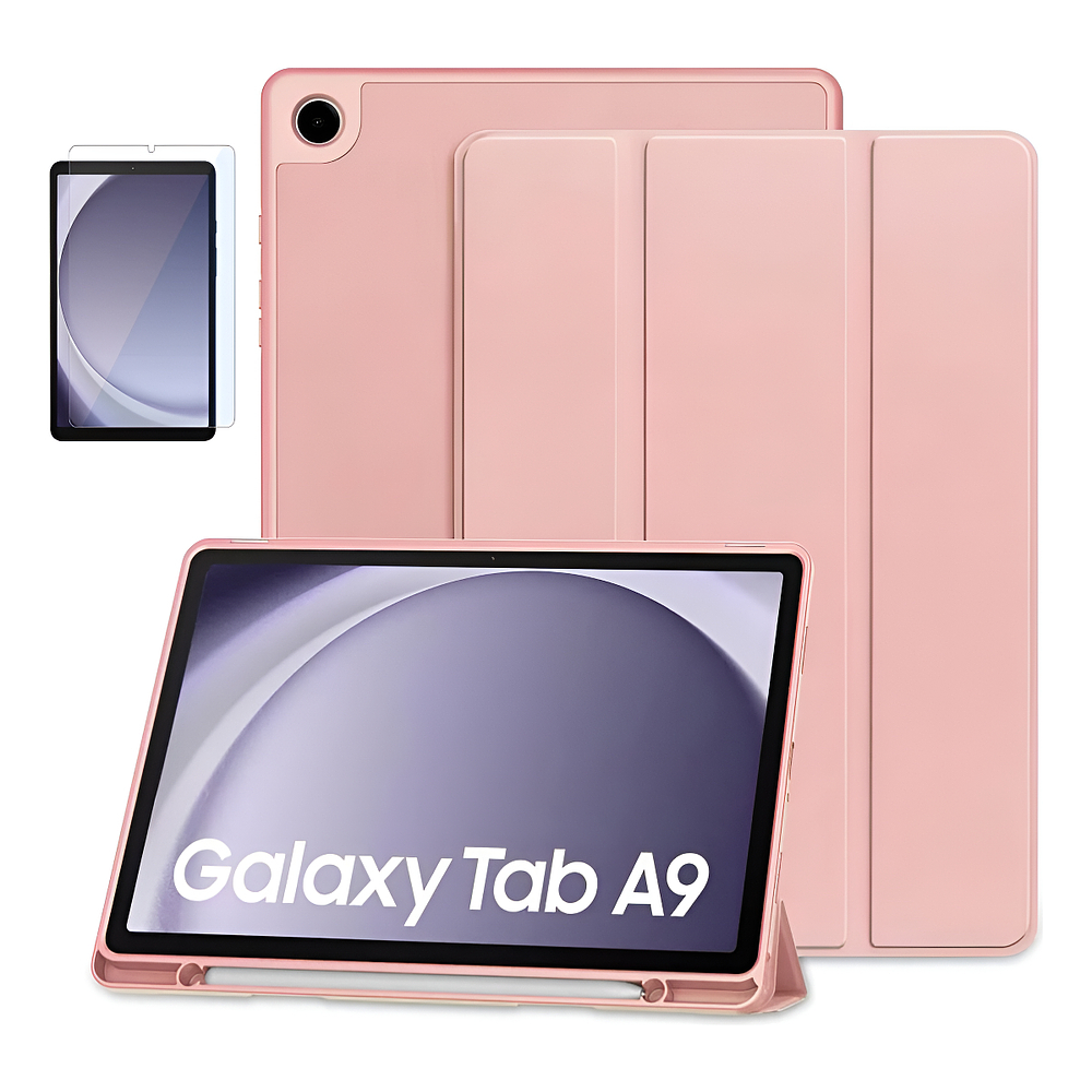 Case + Mica Para Galaxy Tab A11 8.7 X130 X133 Estuche Rosa 1