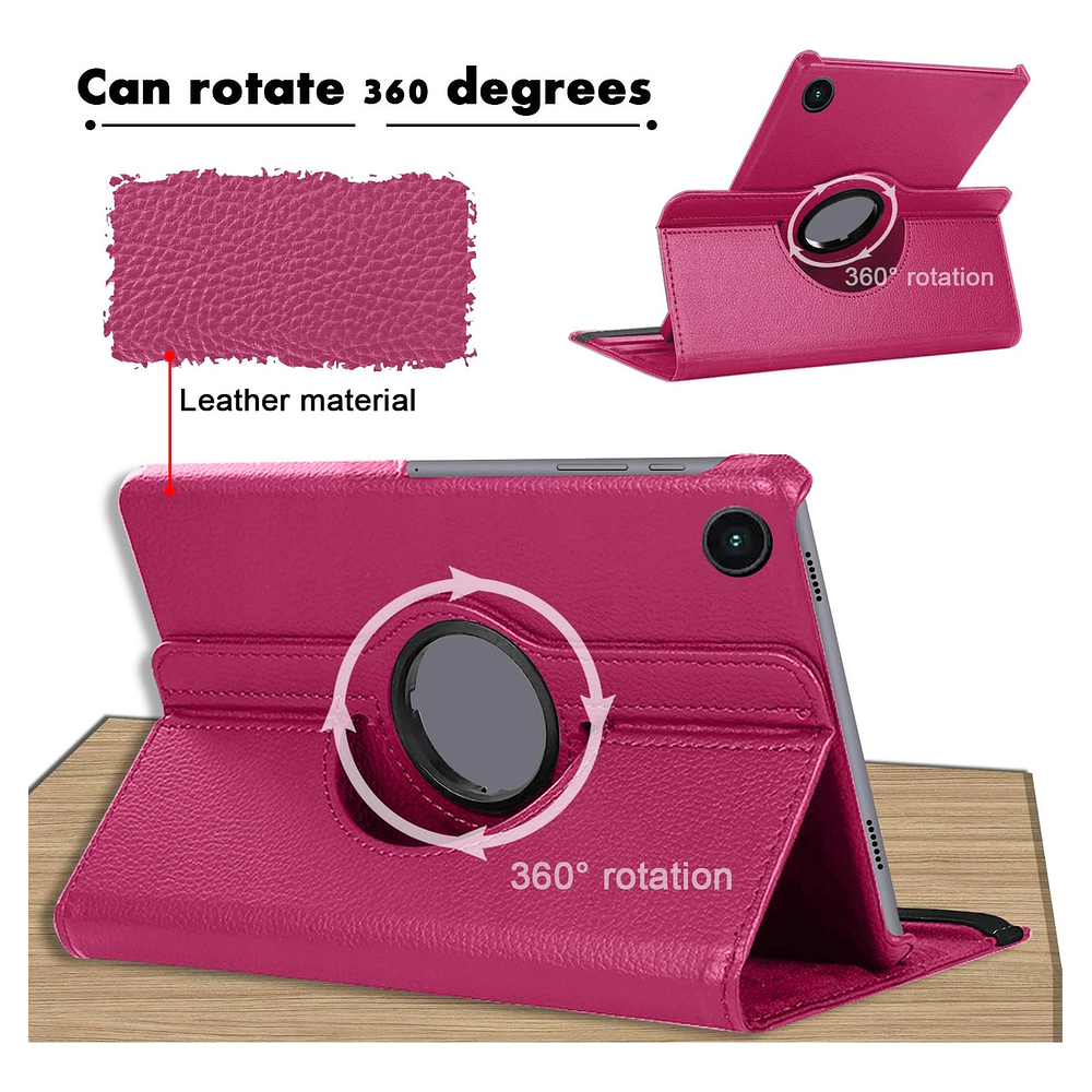 Case Giratorio Para Galaxy Tab A11 Plus X230 Funda Fucsia 5