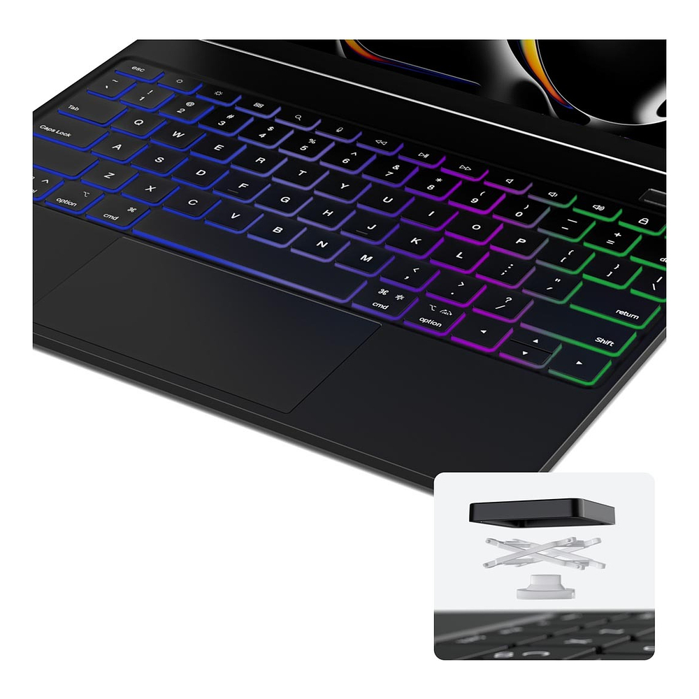 Teclado Magnético Para Ipad Pro 11 M5 2025 Negro A3357 A3358 8