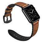 Correa De Cuero Ouheng Para Apple Watch Serie 11 46mm Marrón 2