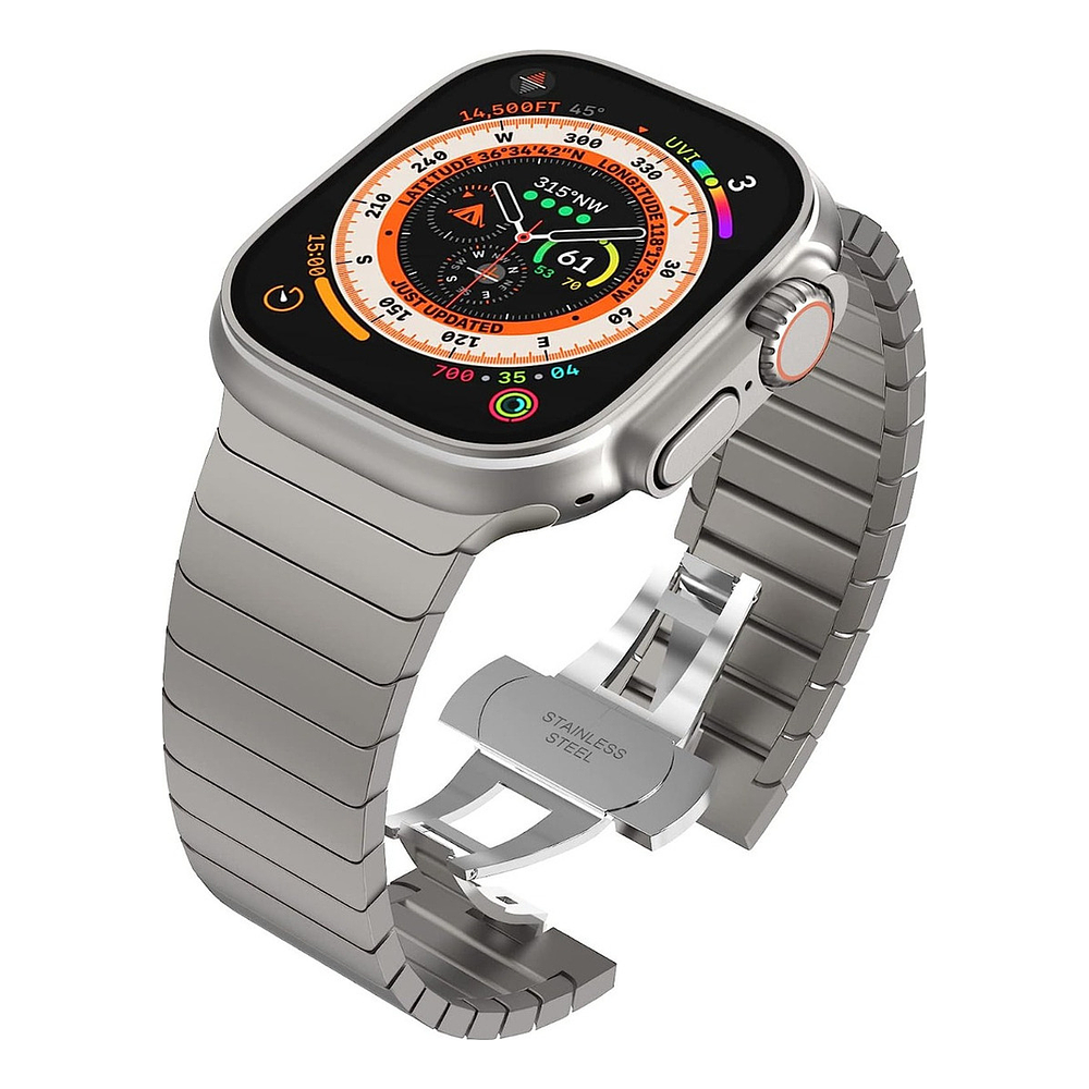 Correa Acero Inoxidable Para Apple Watch Serie 11 46mm Flat 1