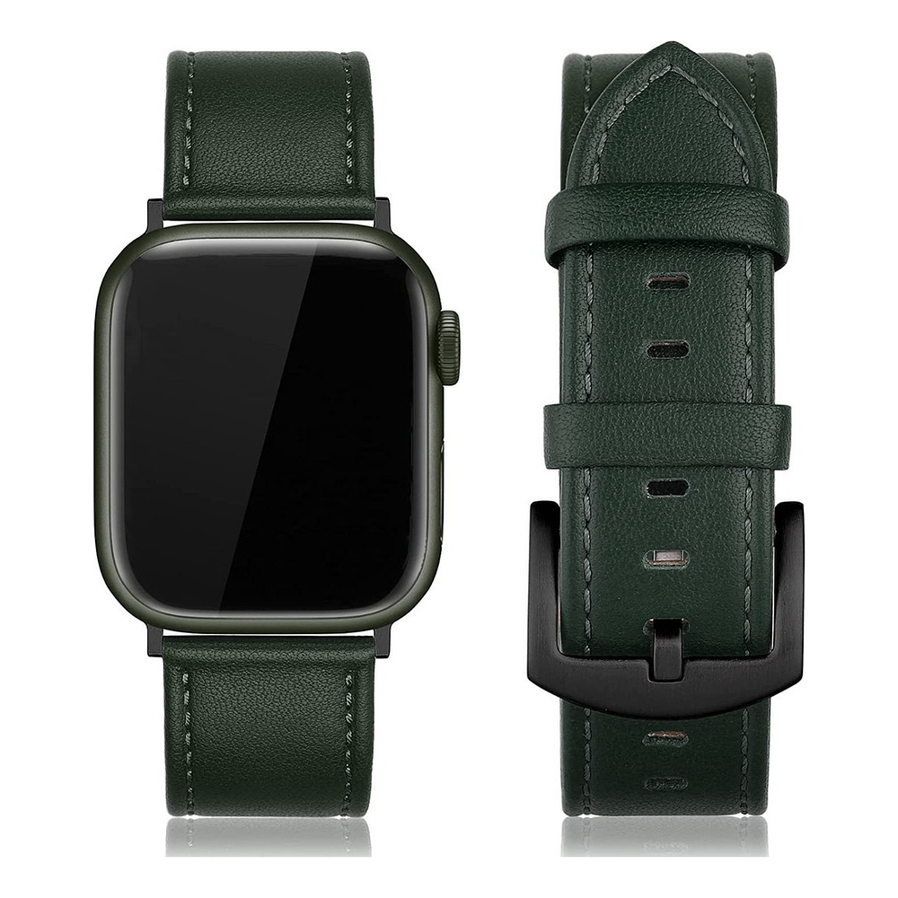 Correa Cuero Edimens Para Apple Watch Serie 11 46mm Verde 1