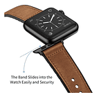 Correa De Cuero Ouheng Para Apple Watch Serie 11 46mm Marrón 3
