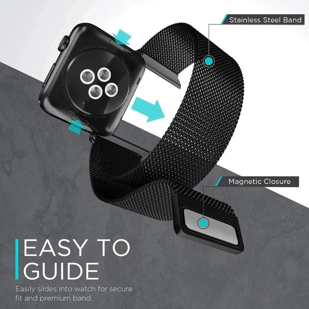 Correa De Acero X-doria Para Apple Watch Serie 11 46mm Negro 4