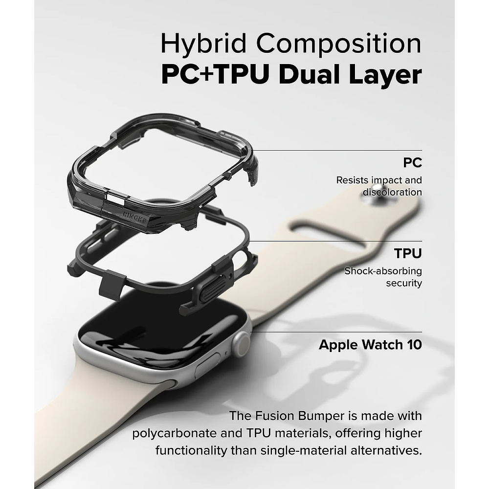 Case Ringke Fusion Bumper Para Apple Watch 11 46mm Black 3