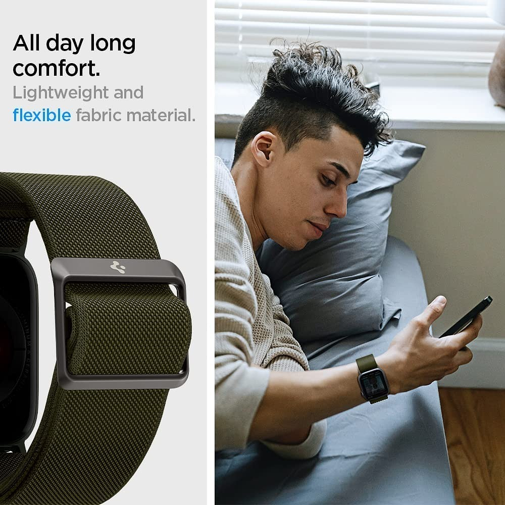 Correa De Nylon Spigen Para Apple Watch Serie 11 46mm Khaki 6