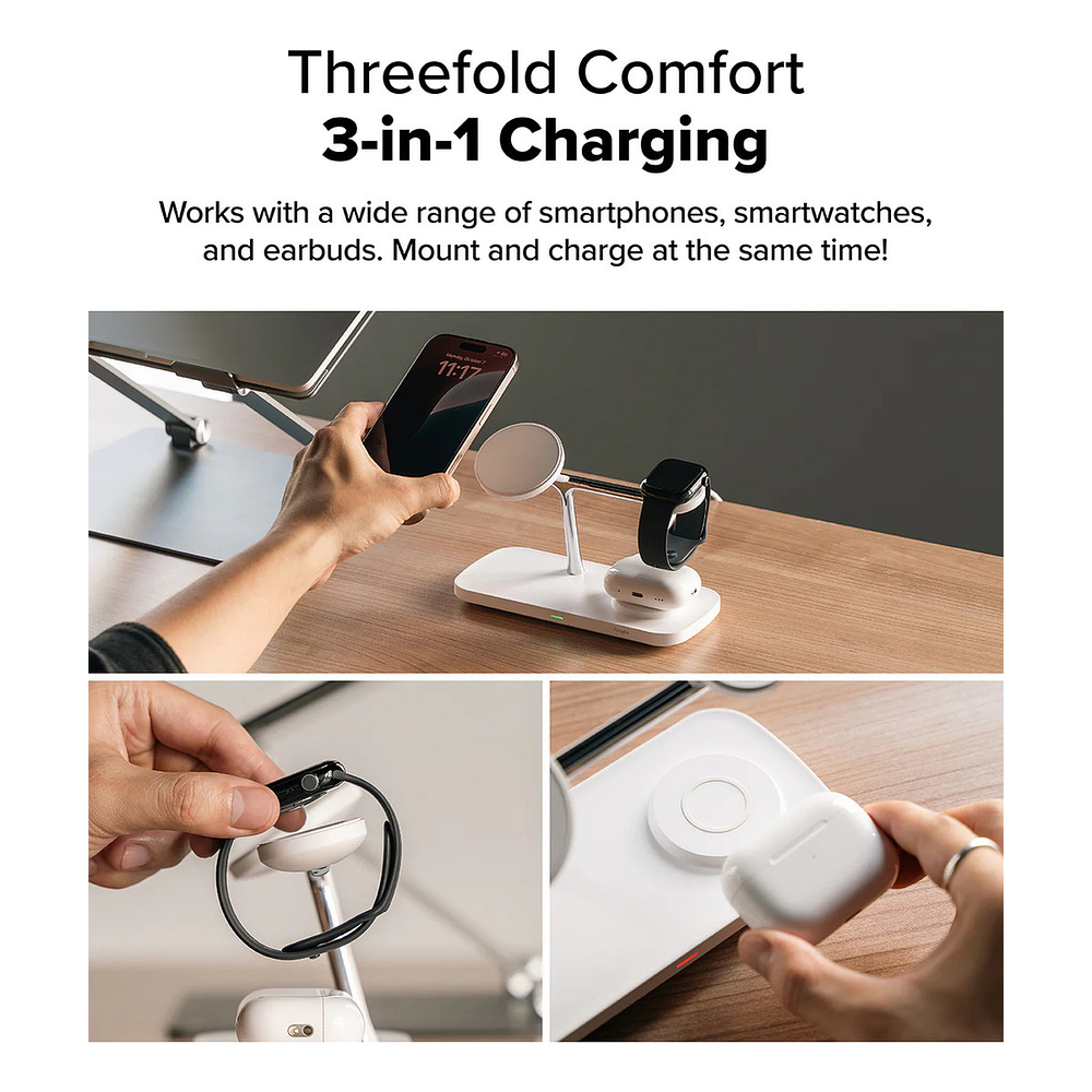 Ringke Cargador 3en1 Magsafe Para Apple Watch S 11 42mm 46mm 4