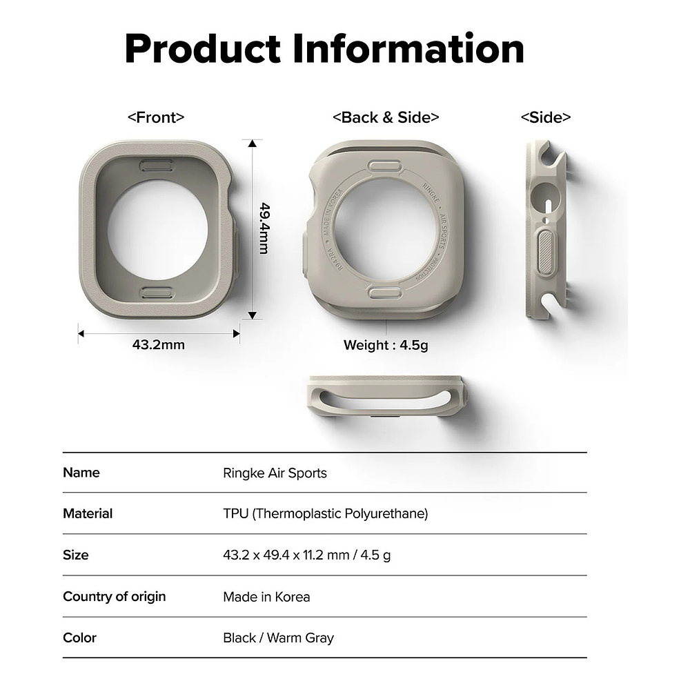 Case Ringke Air Para Apple Watch Serie 11 46mm Gray 10