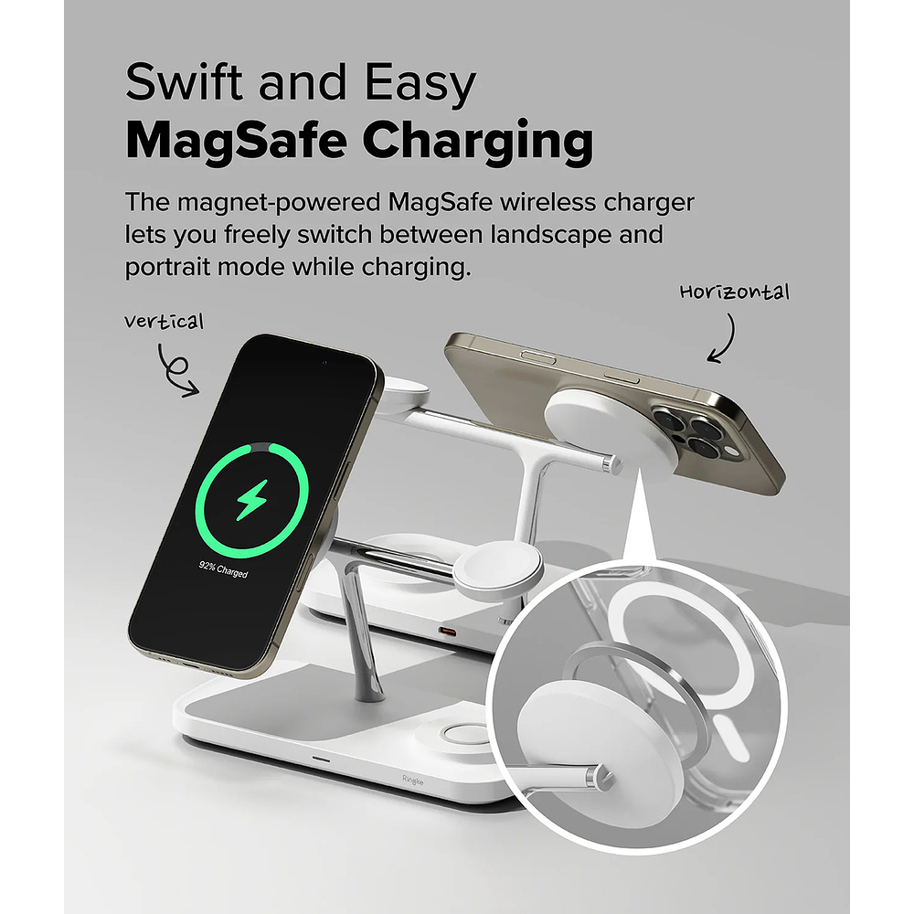 Ringke Cargador 3en1 Magsafe Para Apple Watch S 11 42mm 46mm 6