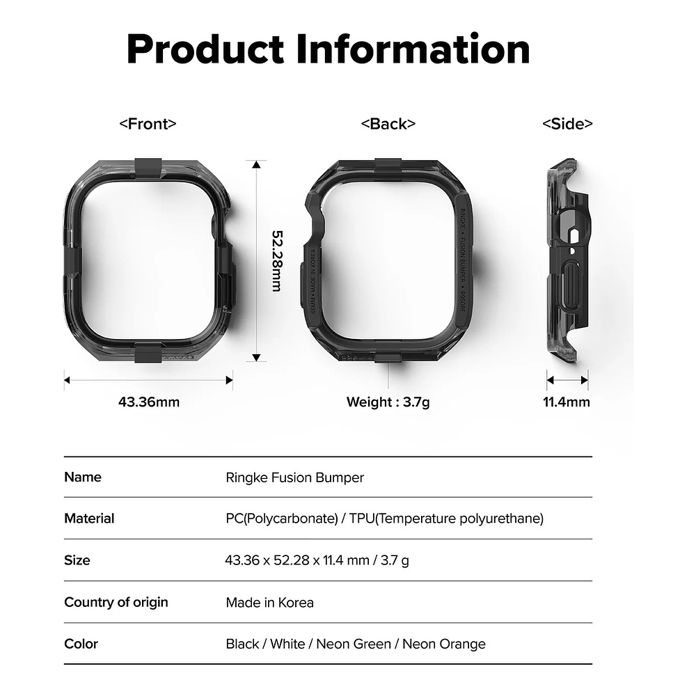 Case Ringke Fusion Bumper Para Apple Watch 11 46mm Black 9