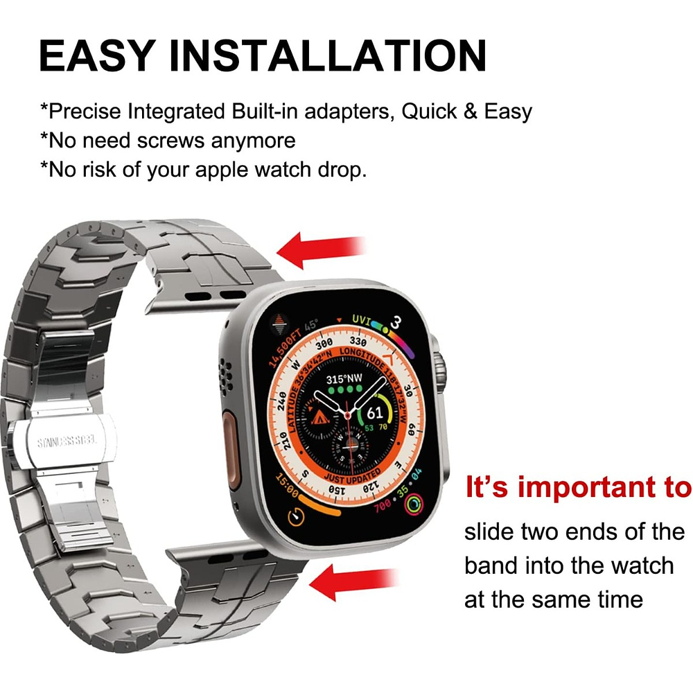 Correa De Acero Para Apple Watch Ultra 3ra Gen 49mm Iron 3